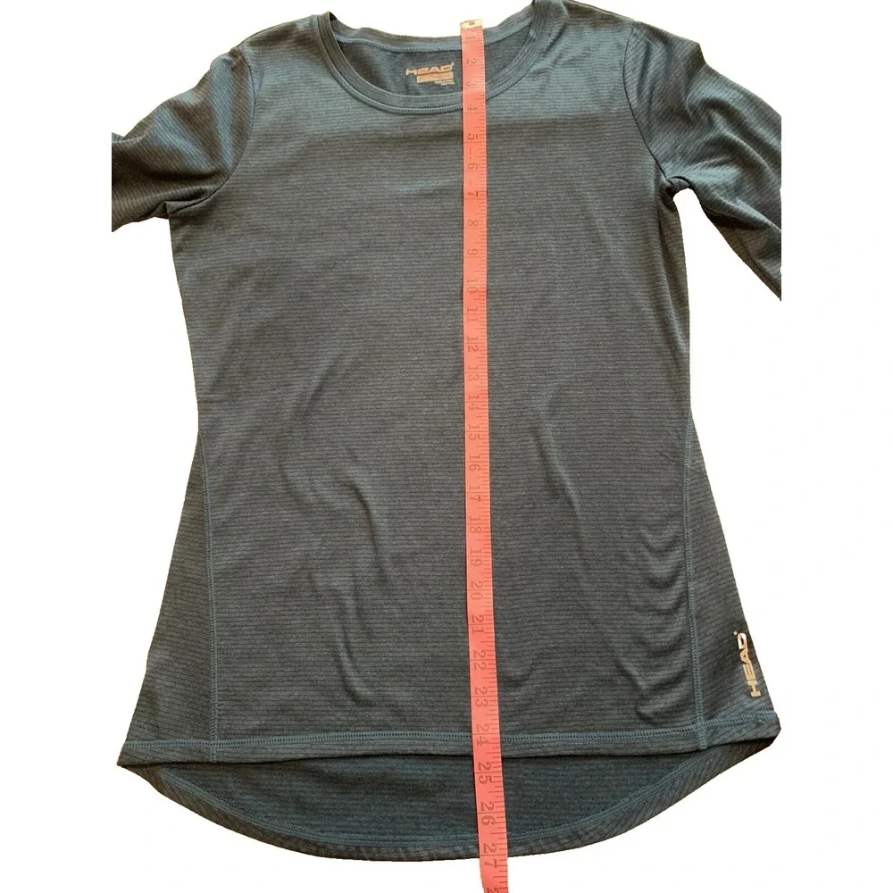 HEAD Active Wear Long Sleeve Blue Stripe Shirt Size S